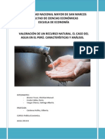 Valoración de Un Recurso Natural. Caso Del Agua en El Perú. Características y Análisis