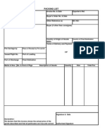 Export Packing List