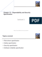 1 Chapter 12 Dependability and Security Specification