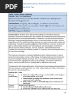 8th Grade Intersisciplinary African - African American Studies Unit Plan Quarter 1