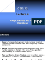 Arrays, Matrices and Array Operations