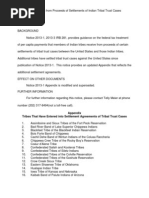 Appendix Tribes That Have Entered Into Settlement Agreements of Tribal Trust Cases