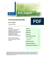 Civil Partnership Bills 2009 - Digest For Oireachtas Members