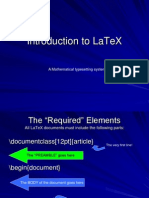 Introduction To Latex: A Mathematical Typesetting System