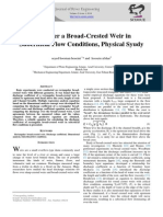 Flow Over A Broad-Crested Weir in Subcritical Flow Conditions, Physical Study