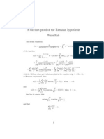 A Succinct Proof of The Riemann Hypothesis