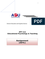 Assignment (60%) : EPT 111 Educational Psychology & Teaching