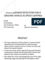 Speed Breaker Detection For A Ground Vehicle & Speed Control