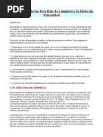 El Programa de Los Tres Días de Limpieza y La Dieta Sin Mucosidad