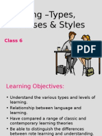 Learning - Types, Processes & Styles: Class 6