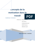 Concepts de La Motivation Dans Le Travail