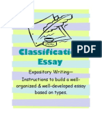 Classification Essay Instruction With Pre Writing Activities