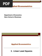 Applied Econometrics: Department of Economics Stern School of Business