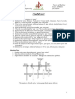 Theory of Machines - Final Report 2014