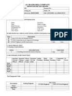 Al Mashariq Company: Inspection and Test Record