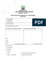 Format For The Application Form