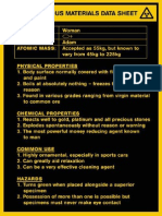 Hazardous Materials Data Sheet