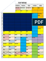 Sample Study Timetable