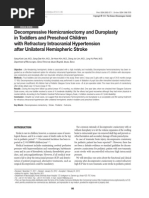 Decompressive Hemicraniectomy and Duroplasty