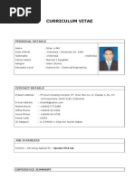 Curriculum Vitae: Personal Details