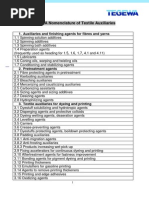 TEGEWA Nomenclature of Textile Auxiliaries 