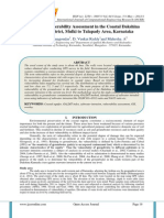 Analysis of Vulnerability Assessment in The Coastal Dakshina Kannada District, Mulki To Talapady Area, Karnataka