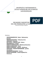 BV - Mecanisme D'absorption Des Ions Minéreaux