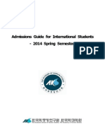 Admissions Guide For International Students - 2014 Spring Semester