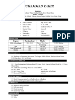 Muhammad Tahir: Degree Passing Year Marks Board/ University