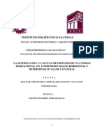 Insttituto Politcnico Nacional-Justificacion y Calculo de Indiviso Unidad Habitacional-Valor Catastral