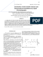 Simultaneous Determination of Atorvastatin Calcium and Ezetimibe in Pharmaceutical Formulations by Liquid Chromatography