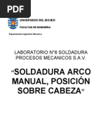 Soldadura Arco Manual, Sobre Cabeza