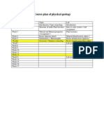 Course Plan of Physical Geology