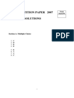 As Competition Paper 2007 Solutions: Section A: Multiple Choice