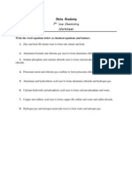 Shine Academy 7 Icse Chemistry Worksheet: Chloride