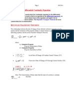 Differential Continuity Equation: Eynolds Ransport Heorem