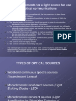 General Requirements For A Light Source For Use in Optical Communications