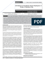 Research Paper - Work Life Balance of Academic Sector Employees by Shwetang Panchal & Shruti Rana (Assistant Professor at Parul INstitute of Business Administration