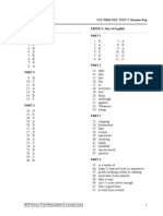 Fce Practice Test 1: Answer Key PAPER 1: Reading PAPER 3: Use of English