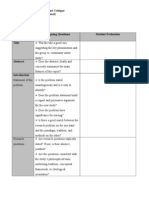 Qualitative Critique Table