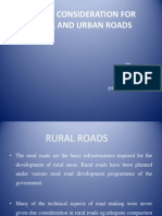 Design Consideration For Rural and Urban Roads