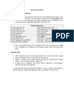 Data and Cells Moving Around The Worksheet