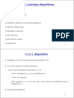 Main Learning Algorithms: Find-S Algorithm