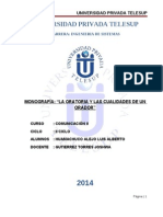 La Oratoria y Cualidades Del Orador