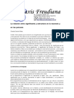 La Relacion Entre Significante y Estructura en La Neurosis y en Las Psicosis - Claudia Sandra Palau