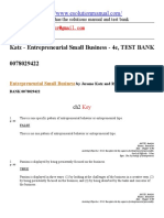 Entrepreneurial Small Business by Jerome Katz and Richard Green - 4e, TEST BANK 0078029422