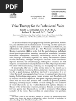 Voice Therapy For The Professional Voice