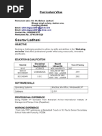 Gaurav Ladhani: Curriculum Vitae