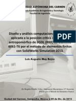 Diseño y análisis computacional de la carga aplicada a la posición crítica de un robot antropomórfico de 3GDL (RRR) de aluminio 6061-T6 por el método de elementos finitos con SolidWorks Simulation 2013