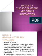 SOCIETY - The Social Group and Group Interaction